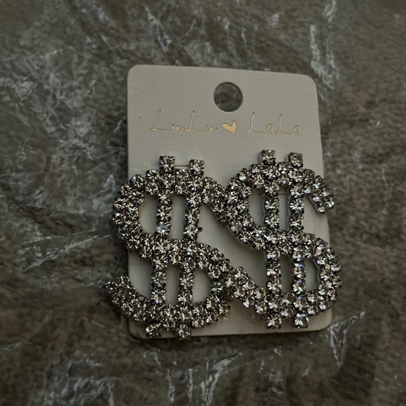 Dollar Sign Earrings - Picture 2 of 3